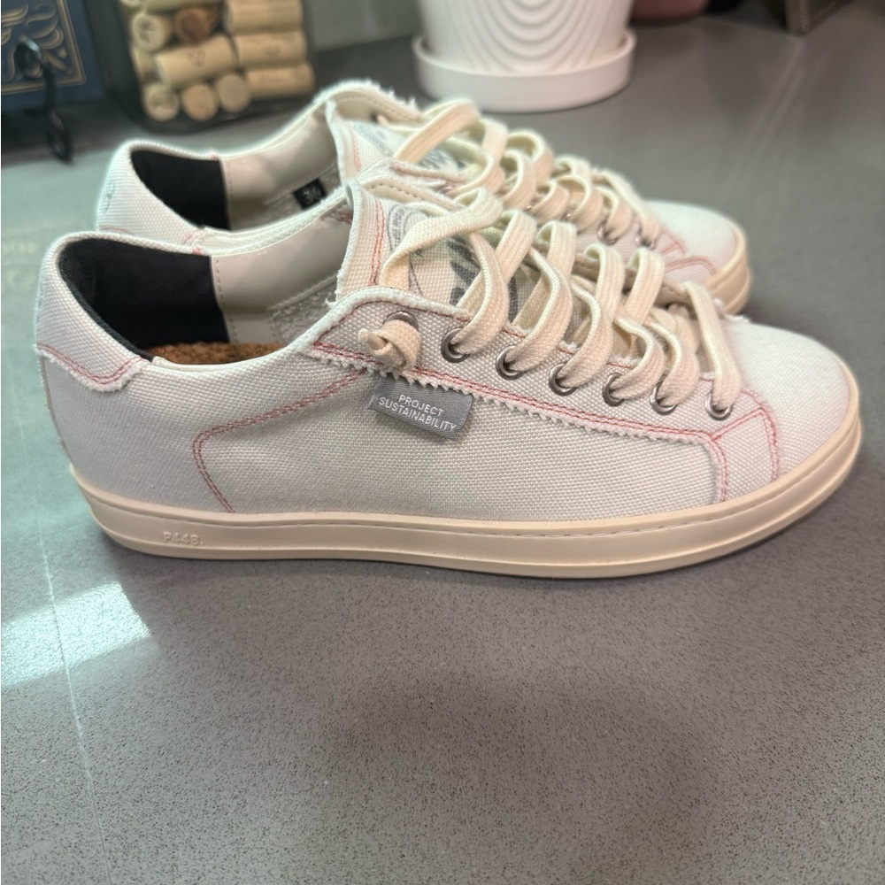 P448 Cream Canvas Sneakers (worn once)
